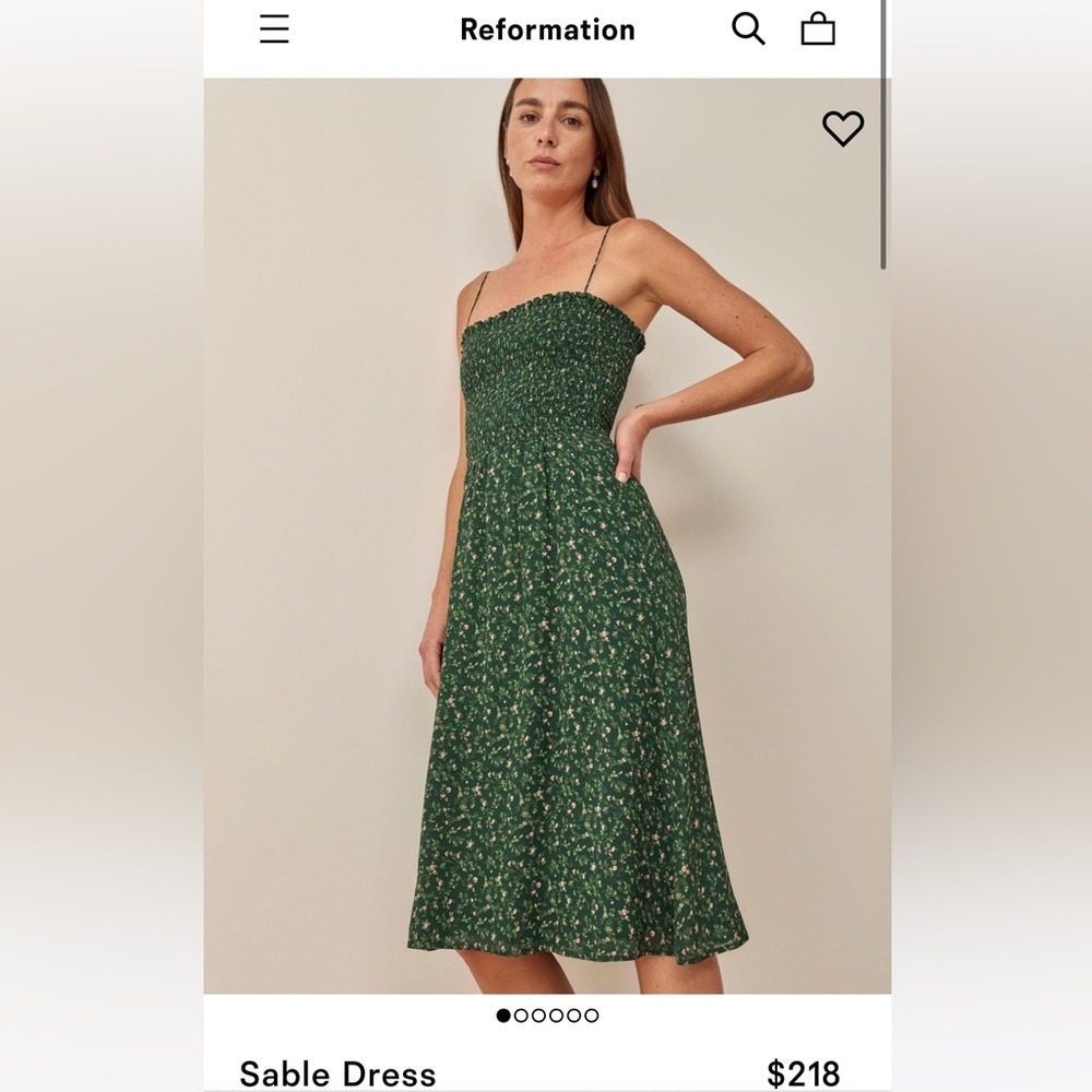 Gorgeous green Reformation Sable midi dress, size small